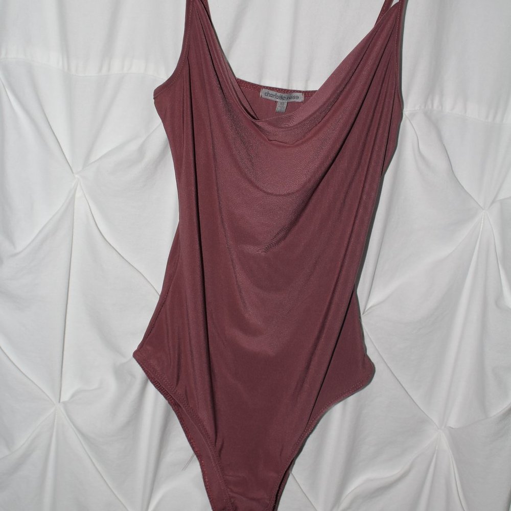 Pink Cowl-Neck Bodysuit